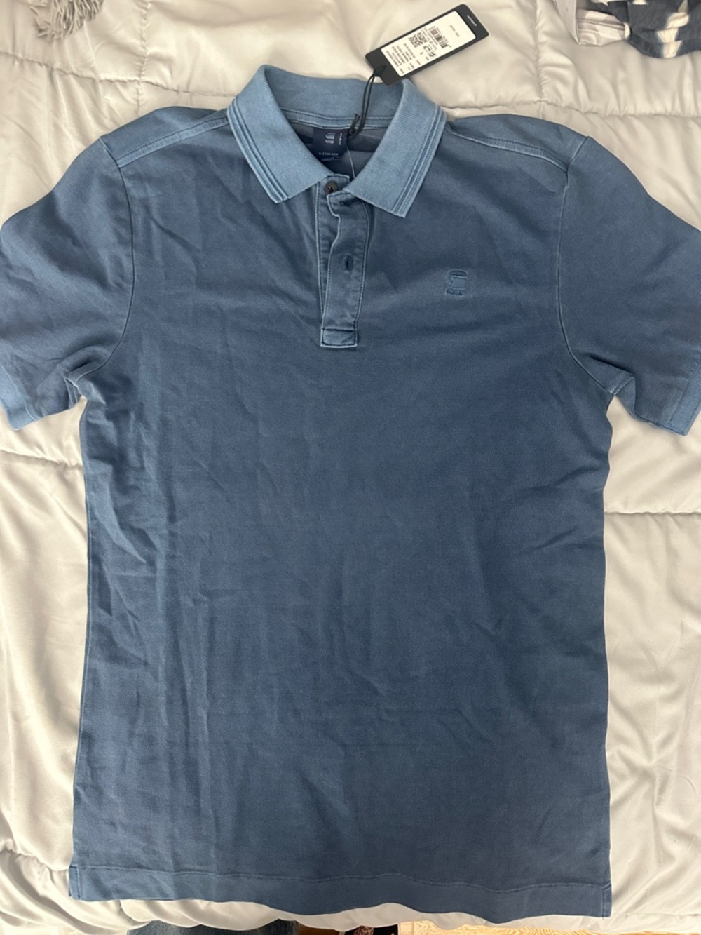 G-Star Short Sleeve Polo in Dusty Blue